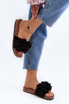 Women's Black Flower Slippers Lulania