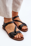 Zazoo 40182 Women's Black Leather Sandals