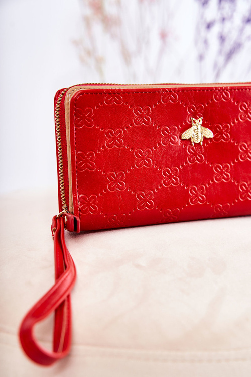 Women's Large Wallet With Ornament Red Fabio