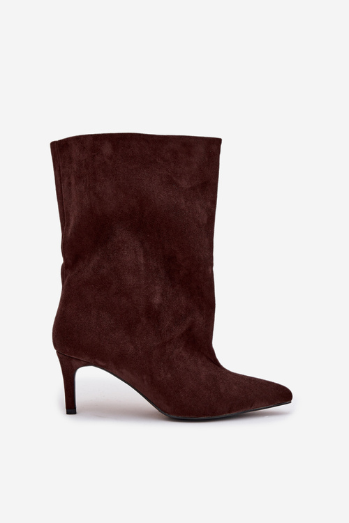 Slip-on Women's Ankle Boots with Heel Chocolate Solvienne