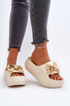 Women's Beige Foam Flip-flops with Bow Salessa