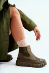 Fashionable Slip-On Boots On The Platform Green Jenna