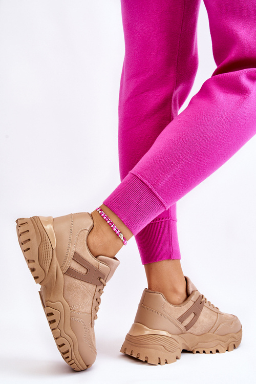 Fashionable Sport Shoes Sneakers Beige Frezio