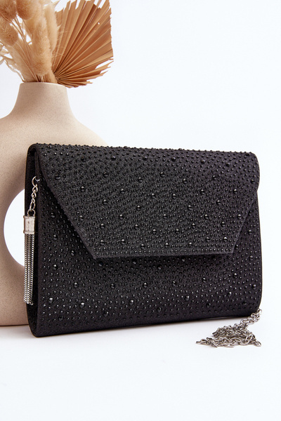 Decorated Evening Clutch Bag Edela Black