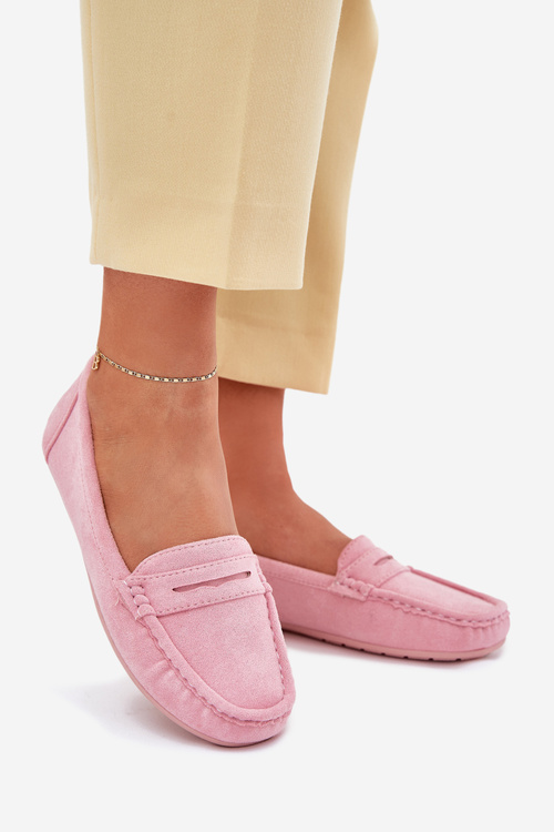 Women's Suede Moccasins Light Pink Lenvie