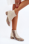 Ankle Boots with Braided Detail on Heel Maciejka 04937-22 Beige