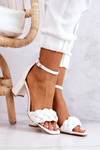 Leather Sandals On A Bar White Lorelei