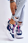 Sportowe Buty Damskie Lekkie Biało-Granatowe Big Star LL274376