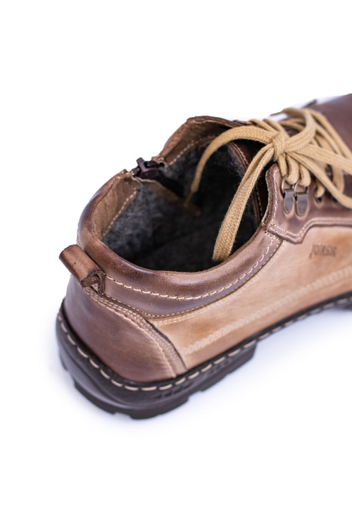 Men's Leather Booties Warmed Boots Boots Brown Felgado Boots.