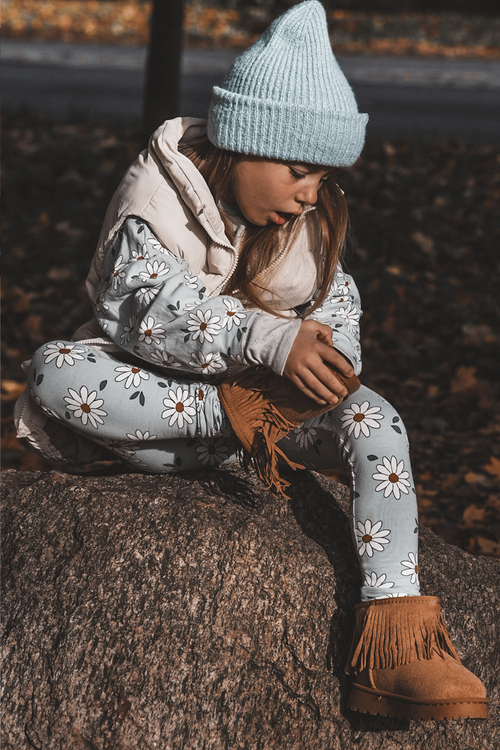 Children's Snow Boots with Decorative Fringes Camel Nimia