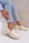 Ladies Moccasins Made Of Eco Leather Light Beige Sendall