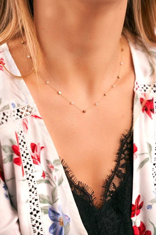 Women's Gold Necklace Chain Gems Christine