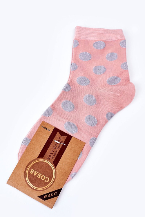 Women's Cotton Polka-Dot Socks COSAS Pink