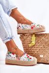 Fashionable Slip-On Espadrilles In Flowers White Morice 