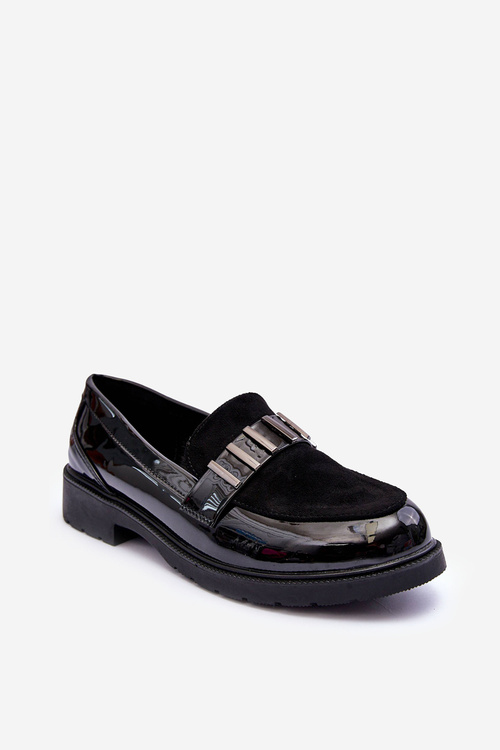 Lacquered Loafers with Decoration Black SBarski HY317 