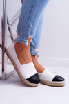 Białe Damskie Espadryle Flaty