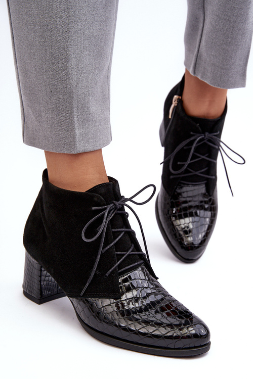 Women's Boots On Low Heel Black Ebba