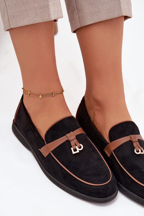 Damskie Mokasyny Loafersy Czarne Darwen