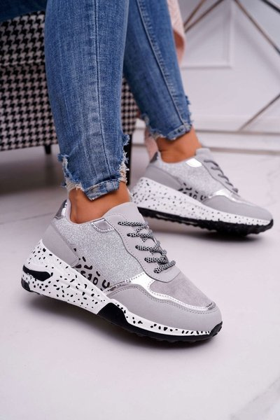 Sporty Women's Shoes Thick Sole Grey Nokien