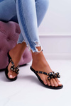Lu Boo | Black Rubber Flip Flops with Rocky studs