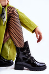 Lacquered Warm Boots With Jet Black Gwen