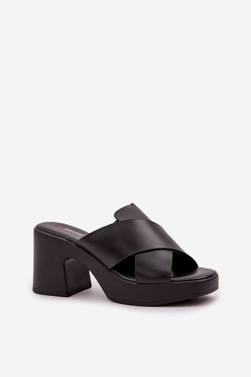 Light Block Heels Made Of Eco Leather Black Kacaria