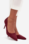 Women's High Heels Made of Eco Suede Bordeaux Elvessa