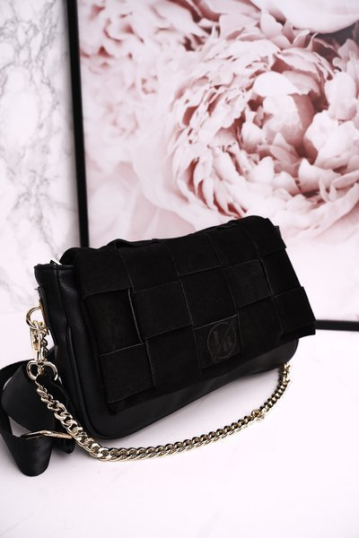 Clutch Bag With Suede Plaiting LAURA BIAGGI Black