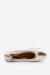 Zazoo 2890 Leather Ballerina White-Gold