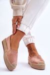 Espadrilles On A Straw Platform Pink Highway