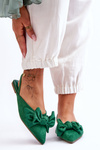 Women's Slip-On Ballerinas With Bow Green Nadine
