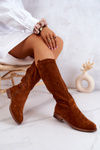 Women's Suede Openwork Boots Camel Thessie
