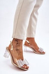 Fashionable Transparent Sandals With Bow Gold Ariella