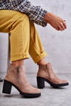 Suede Boots On High Heels With A Zipper Beige Sevione