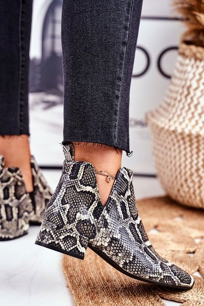 Women’s Boot On Flat Heel Leather Snake Visconi 2625804