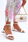 Leather Heeled Sandals Smooth White Inspire Me!