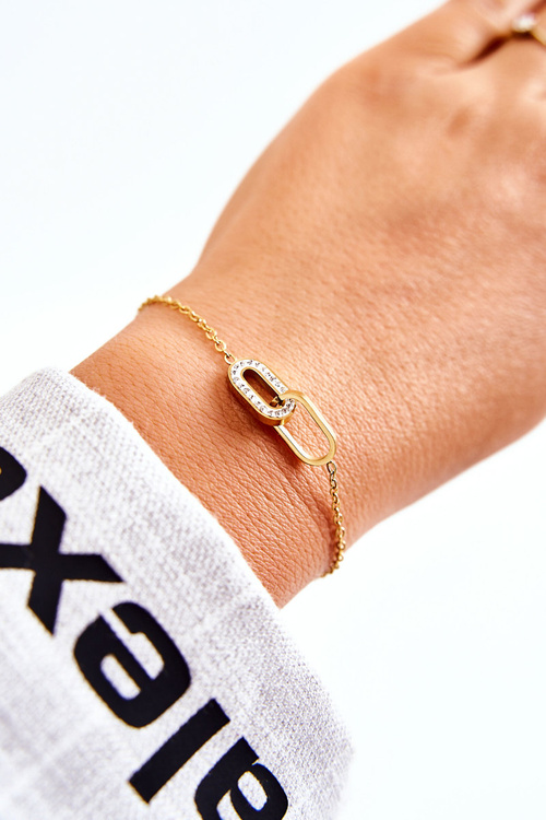Women's Celebrity Bracelet With Oval Ornaments Gold