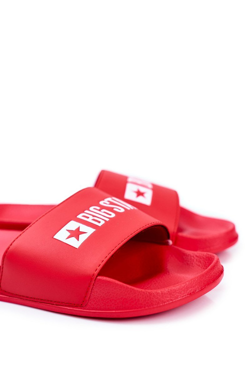 Classic Men's Slides Big Star Red Eco Leather GG174932