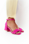 Suede High Heel Sandals Fuchsia Long Island