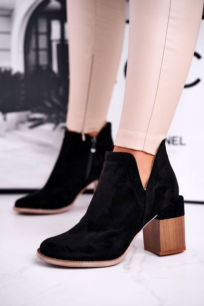 Women’s Boots On High Heel Trimmed Black Meliori Dream