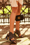Embellished Sandals with Stiletto Heel D&A CR026 Black