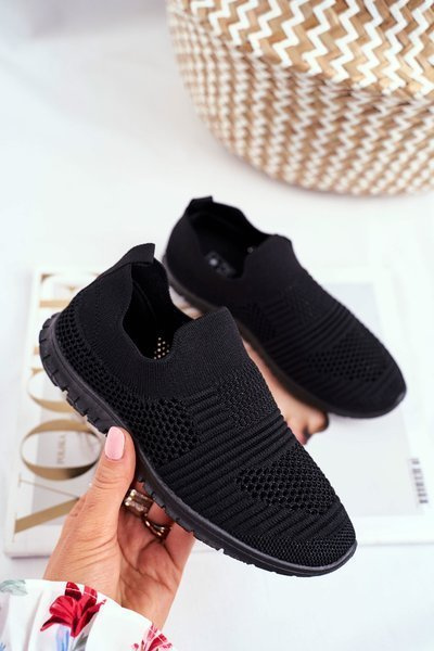 Dziecięce Sportowe Buty Slip-On Czarne Bobi