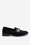 Elegant Suede Loafers Black Aliya