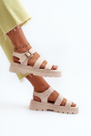 Women's Sandals with Chunky Sole Beige Nicarda