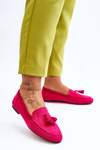 Suede Classic Fringed Loafers Fuchsia Averil