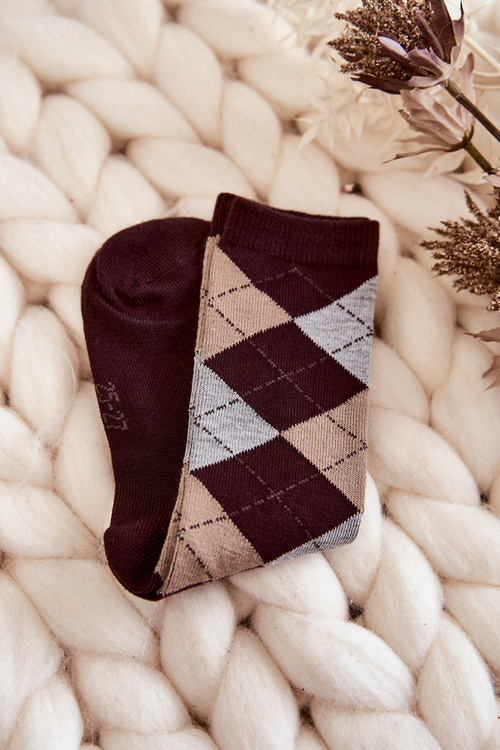 Skarpety Młodzieżowe Wysokie Krata 5-Pak Multikolor