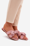 Flat Women's Slippers With Bow Pink Tobin