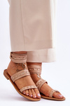 Unique Women's Sandals With Studs Beige Selina
