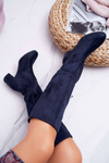 Women's Suede Boots Navy Blue Sergio Leone KZ273