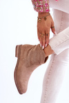 Women's Suede Flat Heel Boots Beige Liana